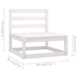 Salon de jardin (lot de 8) 3009920-1 Blanc - Bois massif - Bois/Imitation - 70 x 30 x 70 cm