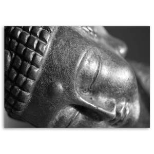 Bilder Kopf von Buddha Schwarz Weiß 120 x 80 cm