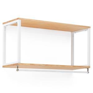 Étagère Portemanteau  30x120x55cm BL-NA Blanc - Bois massif - Bois/Imitation - 120 x 56 x 30 cm