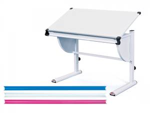 Höhenverstellbarer Schreibtisch mit Weiß - Metall - 63 x 60 x 110 cm