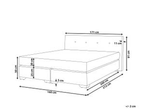 Boxspring Bett CONSUL Beige - Creme - Silber - Breite: 171 cm