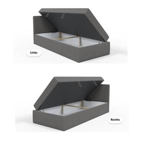 Einzelbett Boxspringbett Menorca Mini Grau - Breite: 100 cm - Bettkasten links