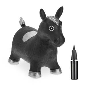 Animal sauteur de couleur noire Noir - Argenté - Matière plastique - 25 x 46 x 53 cm