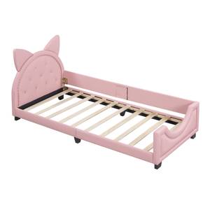 Kinderbett Nala Pink - Massivholz - Kunstleder - 96 x 96 x 214 cm