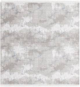 Tapis Davos Flawless Bleu - Blanc crème - Gris - 240 x 240 cm