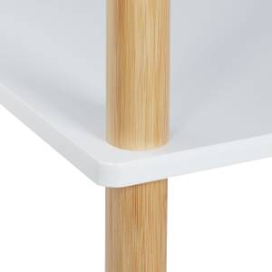 Étagère en bambou et MDF à 4 niveaux Marron - Blanc - Bambou - Bois manufacturé - 60 x 120 x 40 cm