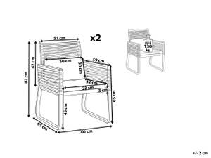 Gartenstuhl CANETTO 2-tlg Schwarz - Braun - Metall - 60 x 83 x 65 cm