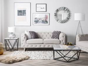 2-Sitzer Sofa VISSLAND Beige - Creme - Silber