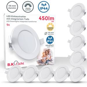 LED Bad Einbauleuchten 9er Set Weiß - Kunststoff - 12 x 3 x 12 cm
