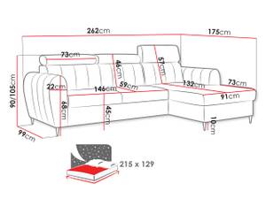 Ecksofa Forio Mini Hellgrün - Ecke davorstehend rechts