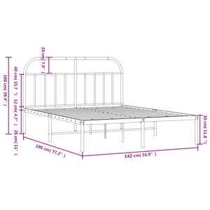 Bettgestell 3029566-2 Weiß - 142 x 196 cm