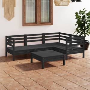 Garten-Lounge-Set Schwarz - Massivholz - Holzart/Dekor - 64 x 29 x 64 cm