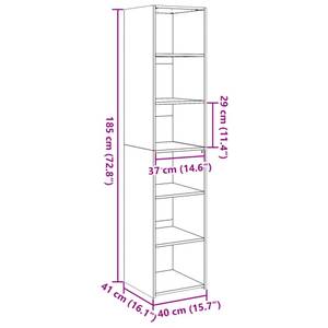 Highboard DE7002 Schwarz - Holzwerkstoff - 41 x 185 x 40 cm