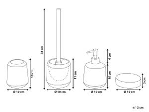 Set accessoires de salle de bain PINTO Doré - Céramique - 10 x 33 x 10 cm