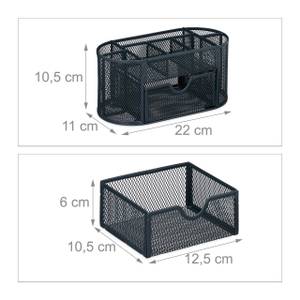 Organiseur de bureau 9 compartiments Gris - Métal - 22 x 11 x 11 cm