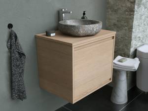 Einzelwaschtisch MESLIVA Beige - Holzwerkstoff - 45 x 50 x 60 cm