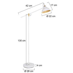 Lampadaire Nové Fer - 1 ampoule - Blanc