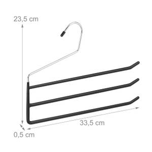 Cintre multiple antidérapant set de 5 Noir - Argenté - Métal - Matière plastique - 34 x 24 x 1 cm