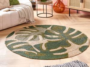 Tapis tressé BAYAT Beige - Vert - Fibres naturelles - 140 x 140 x 140 cm