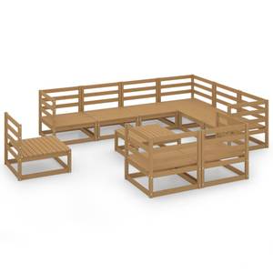 Garten-Lounge-Set (10-teilig) 3009834-1 Braun - Massivholz - Holzart/Dekor - 70 x 30 x 70 cm