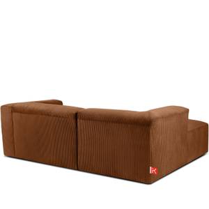 Ecksofa BUFFO 4-Sitzer Orangerot - Breite: 237 cm - Armlehne beidseitig montierbar - Ecke davorstehend links - Ottomane davorstehend links