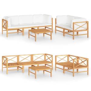 Garten-Lounge-Set (6-teilig) 3011651-7 Weiß - Holzwerkstoff - Holzart/Dekor - 63 x 30 x 63 cm