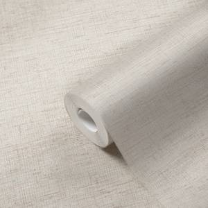 Papier peint structuré Blanc Beige Beige - Blanc