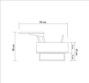 Table basse Alhina Marron - Bois manufacturé - 60 x 43 x 120 cm