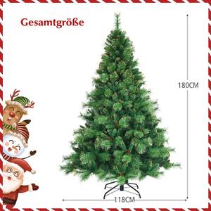 180cm LED Künstlicher Weihnachtsbaum Grün - Kunststoff - 118 x 180 x 118 cm