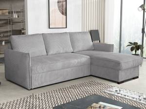 Ecksofa Megan Cord Grau