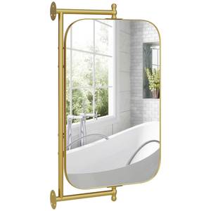 Badezimmerspiegel 834-677V80GD Gold - Glas - 12 x 66 x 40 cm