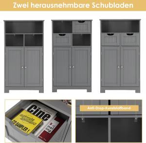 Badezimmerschrank Badschrank freistehend Grau