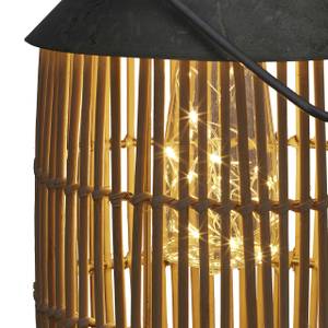 Solarlampe Rattan & Metall Braun - Silber - Metall - Rattan - 17 x 26 x 17 cm