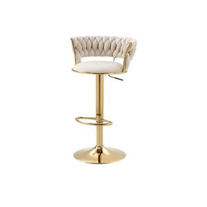 Barhocker FlowerDiana (2er Set) Beige - Gold