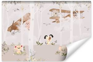 Papier Peint ANIMAUX Avions Arbres 400 x 280 x 280 cm