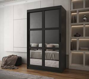 ARMOIRE À PORTES COULISSANTES MIROR Largeur : 120 cm - Noir