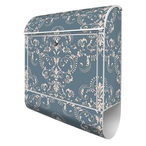 Briefkasten Stahl Royal Creme Blau Weiß - Metall - 38 x 46 x 13 cm