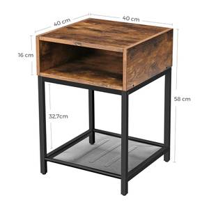 Table de chevet HARRY Marron - En partie en bois massif - 40 x 58 x 40 cm