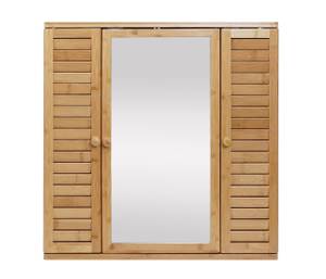 Spiegelschrank B18 Braun - Bambus - Glas - 60 x 60 x 15 cm