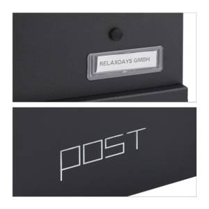 Boîte aux lettres avec porte-journaux Noir - Argenté - Métal - 37 x 37 x 11 cm