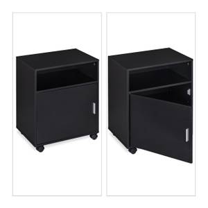 Caisson de bureau avec 3 compartiments Noir - Bois manufacturé - Matière plastique - 48 x 57 x 34 cm