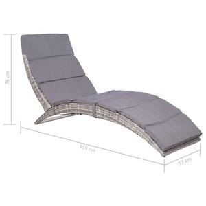 Sonnenliege 44133 Grau - Kunststoff - Polyrattan - 159 x 76 x 57 cm