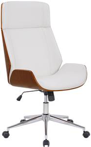 Chaise de bureau Varel Imitation noyer - Blanc