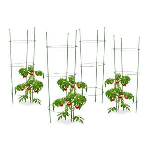 4 x Rankhilfe Tomaten Grün - Metall - Kunststoff - 29 x 76 x 29 cm