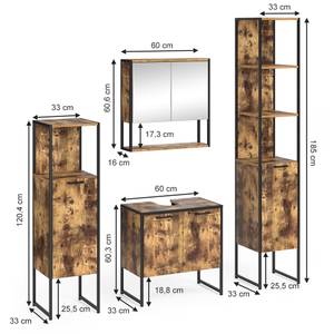 Salle de bain Fyrk vieux bois (4 élém.) Imitation chêne rustique