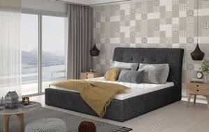 Bett Ravena Grau - Textil - 160 x 100 x 223 cm