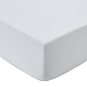 Flanell-Spannbettlaken Montrose Weiß - 160 x 25 cm