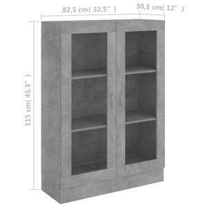 Vitrinenschrank 3005130-1 Steingrau - Höhe: 115 cm