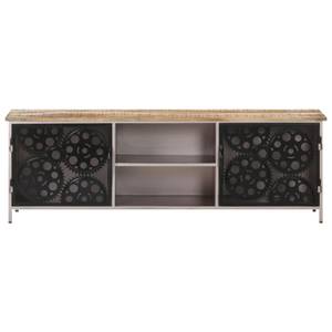 Meuble tv 323737 Marron - Métal - Bois massif - Bois/Imitation - 30 x 40 x 120 cm