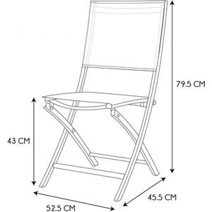 Chaise de jardin pliable en acier Elba Noir